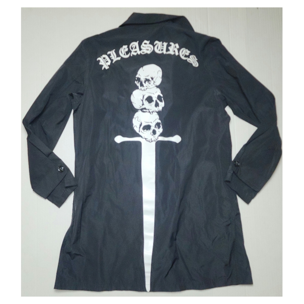 Pleasures Black Skull Sword Trench Coat
